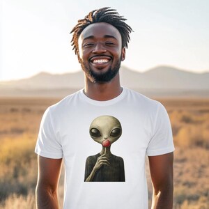Lollypop Alien Unisex T-shirt | Original Design | Extraterrestrial Shirt | UFO Lover Gift | Alien Graphic Tee