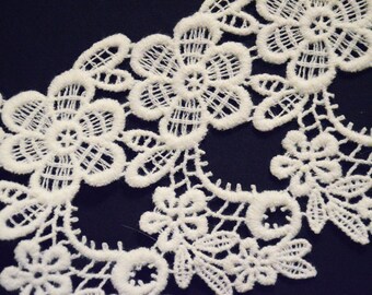 Vintage European floral Venise lace - bridal trim