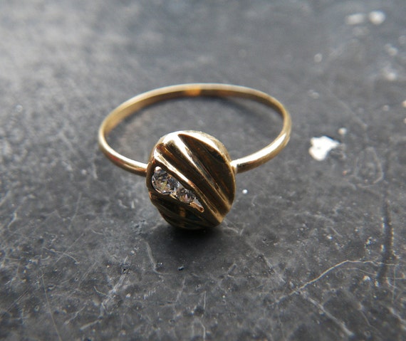 Art Deco 18kt gold stacking ring - vintage - image 5