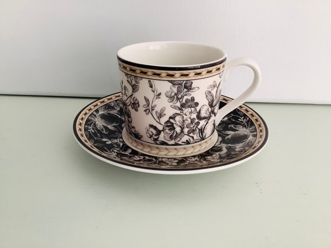 4 Royal Doulton Studio Provence Noir Cups and Saucers Etsy