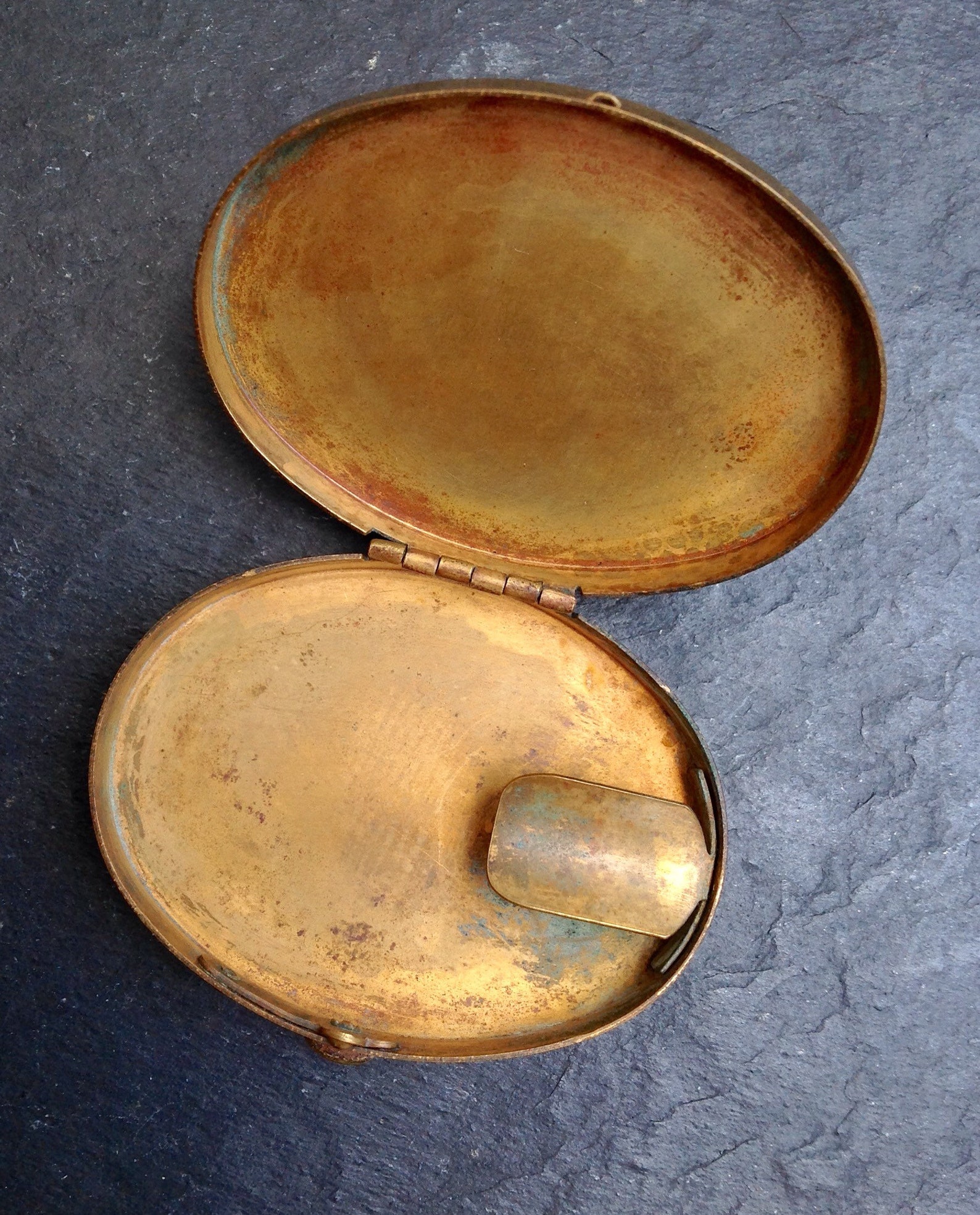 Travel Pocket Ashtray Art Deco Brass and Enamel Etsy