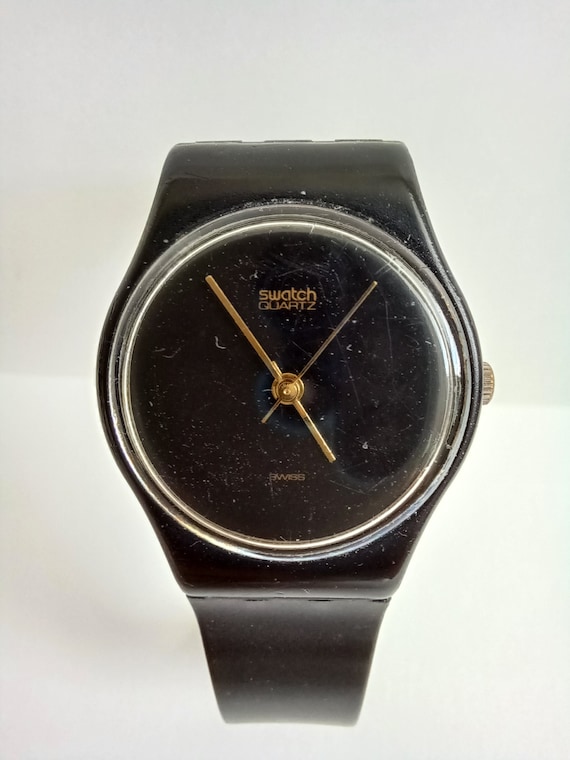 Vintage 1984 Swatch Watch - Black Magic - Ladies