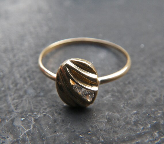 Art Deco 18kt gold stacking ring - vintage - image 4