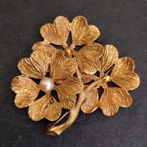 Broche Antique Bouquet De Fleurs En Or 18k Et 15k - Perles De Culture - Bijou Fin Vintage