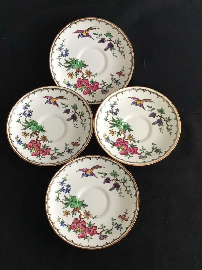 Vintage Tuscan Bird of Paradise Bone China Dish Ware Etsy