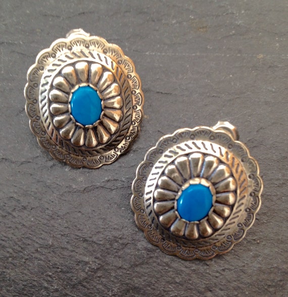 Southwestern turquoise and Sterling silver earring