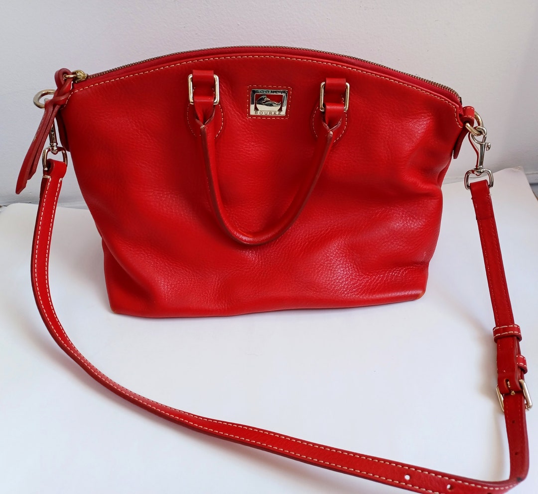 Vintage Dooney and Bourke Red Leather Purse Handbag Etsy