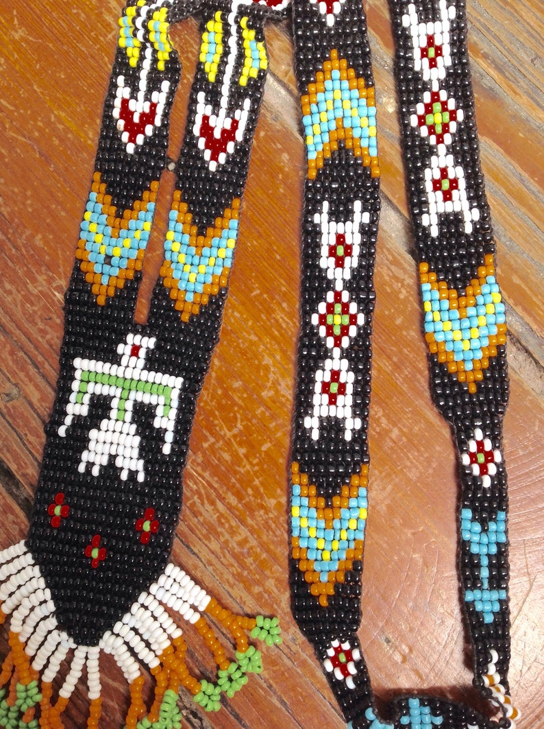 Southwestern Native American Firebird beaded necklace with | Etsy