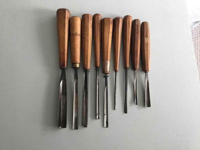 28 Antique Wood Carving Gouges Etsy