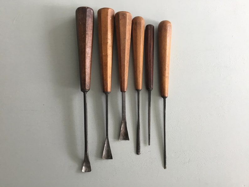 28 Antique Wood Carving Gouges Etsy