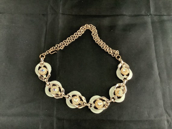 3 Vintage Costume Jewelry Necklaces With Rhinesto… - image 2