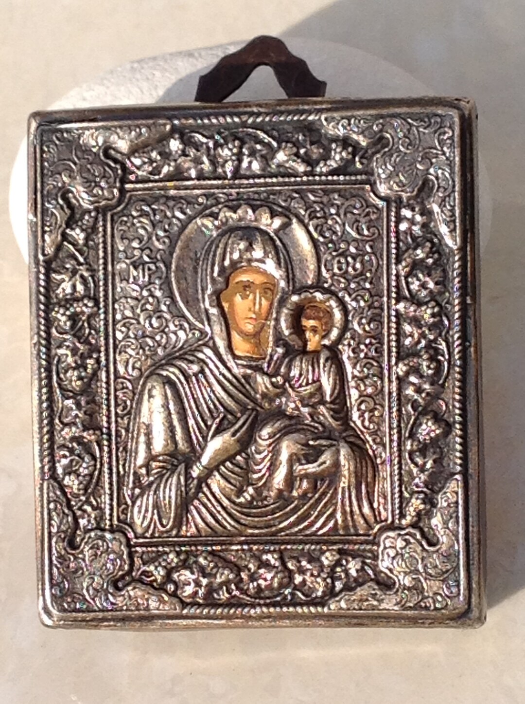 Madonna and Child Icon Sterling Silver Greek - Handmade - Etsy
