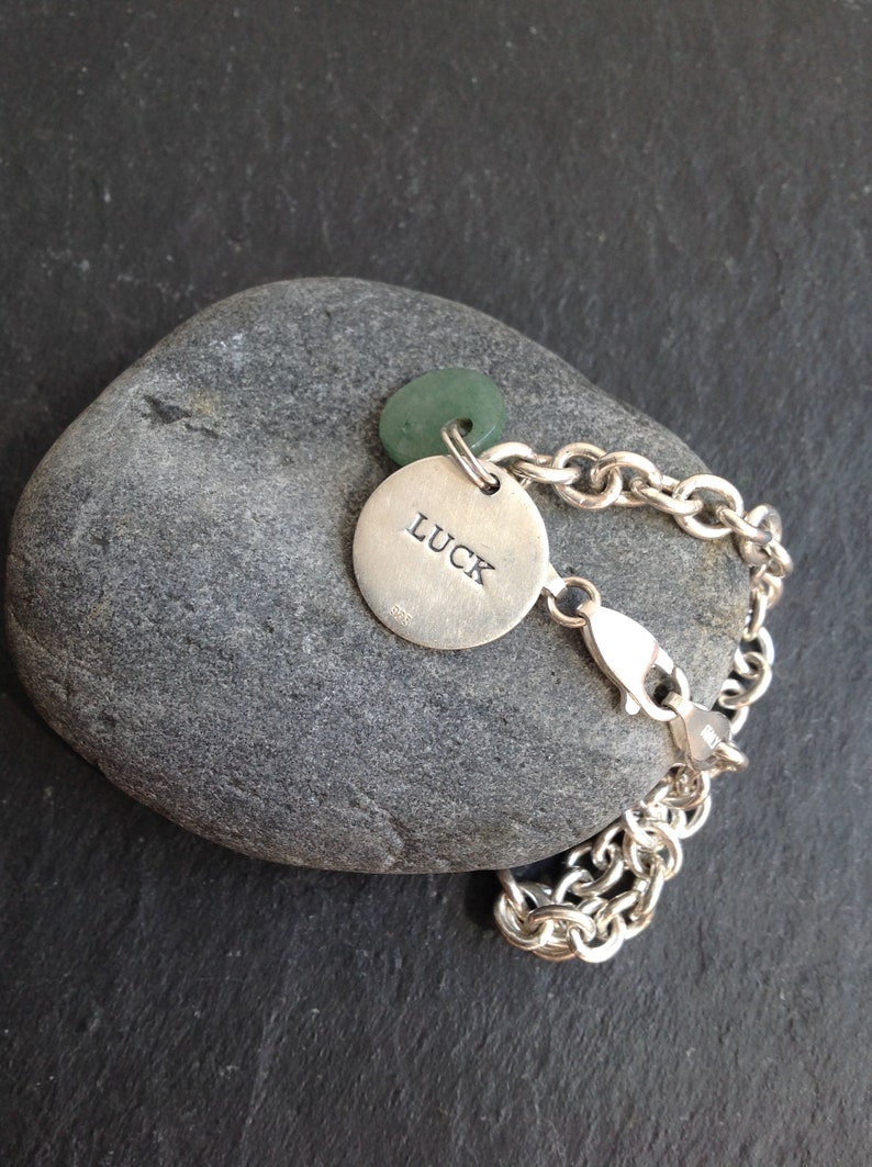 Sterling Silver Luck charm bracelet Japanese character Italy