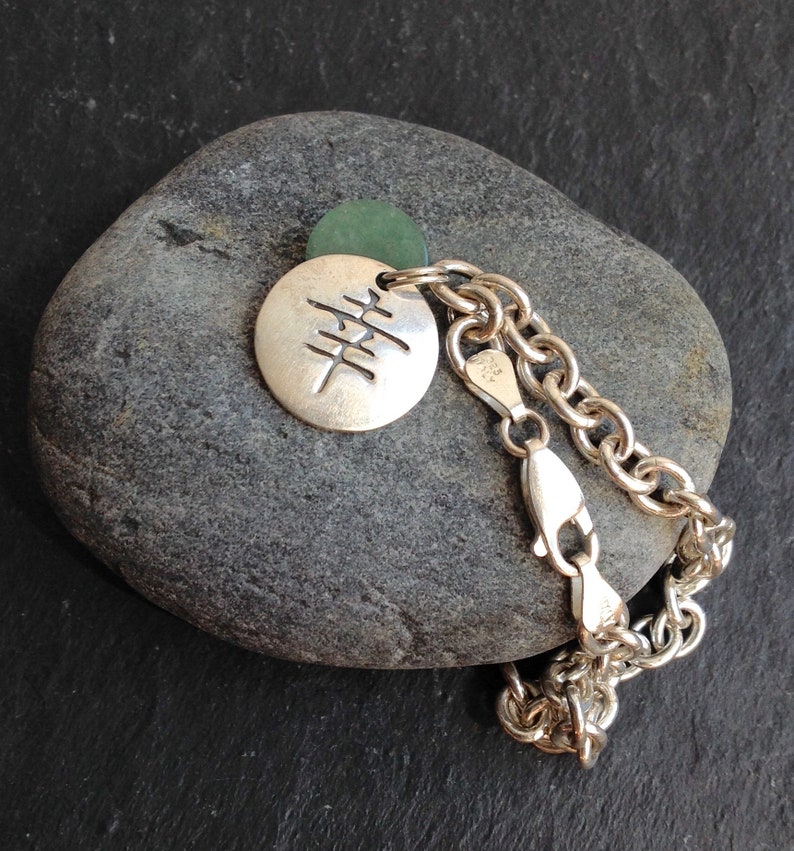 Sterling Silver Luck charm bracelet Japanese character Italy