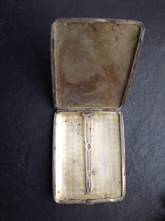 Cigarette case -solid sterling silver - Art Deco-… - image 5
