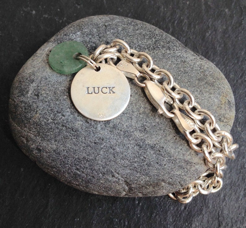 Sterling Silver Luck charm bracelet Japanese character Italy