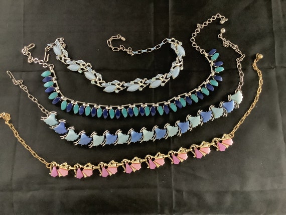 4 Vintage Costume Jewelry Necklaces - image 1