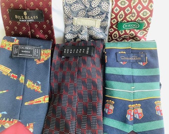 タイ 切手セット 文化と歴史 6 Vintage Men's Brand Name Silk Neck Ties - Etsy