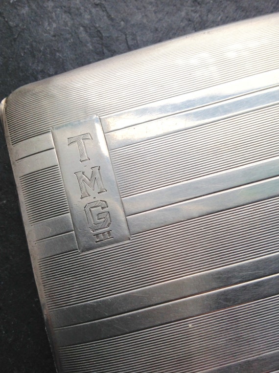 Cigarette case -solid sterling silver - Art Deco-… - image 2
