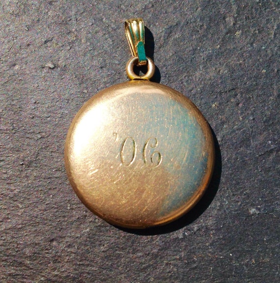 Antique Victorian monogram locket - 1/4K shell go… - image 2