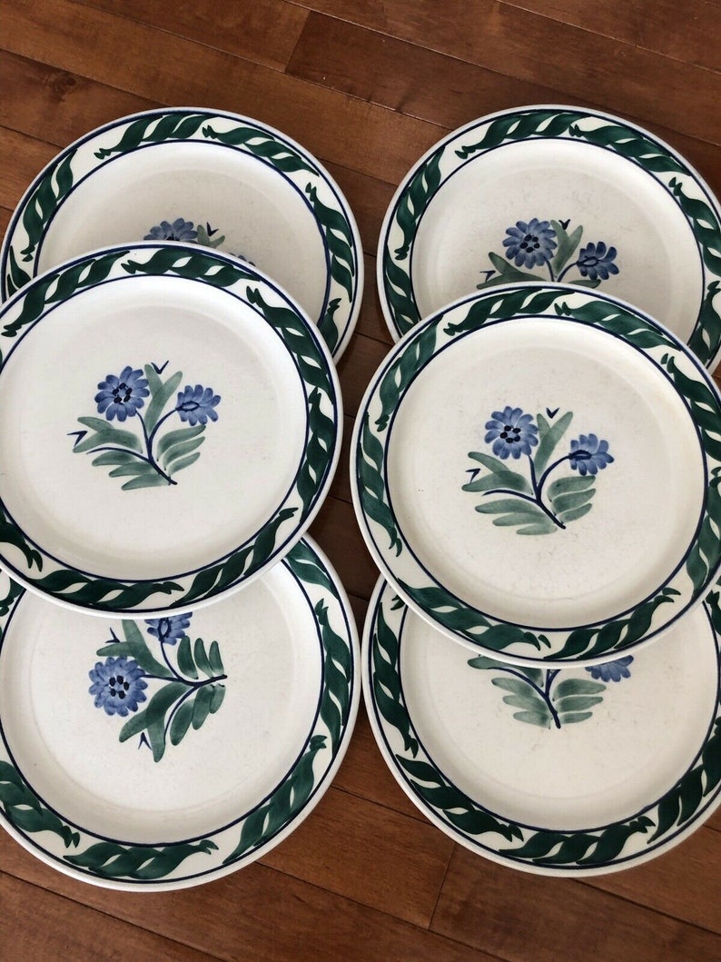 Vernon Kilns Pottery Gale Turnbull Hand Decorated T-629 Floral Dinner shops Plates