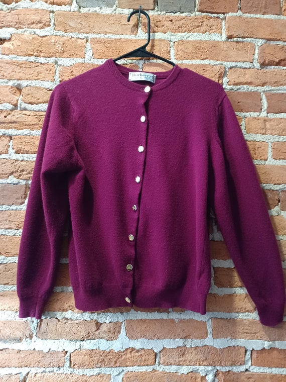 Vintage Burberry Cardigan Sweater with logo button