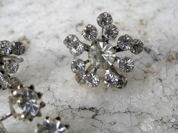 rhinestone earrings and good luck pin brooch  - 1… - image 2