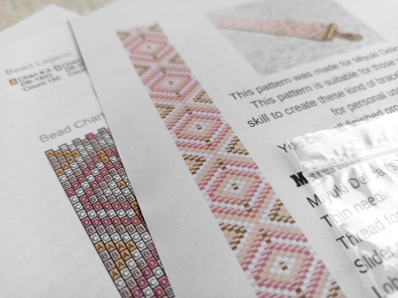 Peyote Bracelet Making KIT , Gift for Mom for Christmas , Pink ...