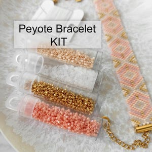 Peyote Bracelet Making KIT , Gift for Mom for Christmas , Pink ...