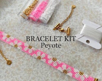 KIT Braccialetto di Perline - KIT Camomilla Peyote - Schema Braccialetto Fai da Te - Artigianato per Adulti