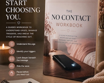 No Contact Workbook | Breakup Healing, Urge Management, Emotional Support Guide (PDF)