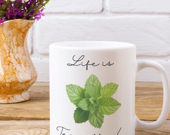 Mug, Tea Lover Gift, Life is Tea-rific Cup, Tea Drinker Mug, Tea Enthusiast Present, Cute Tea Quote Mug