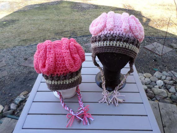 crochet brain hat