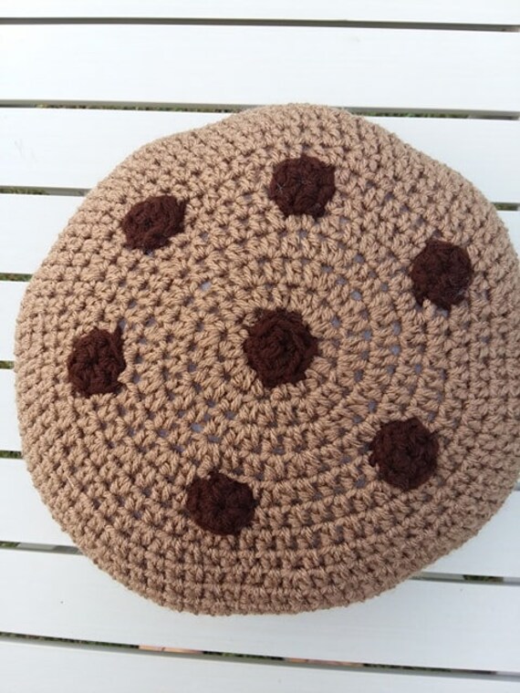 Crochet Chocolate Chip Cookie Pillow Cookie Pillow Chocolate Etsy