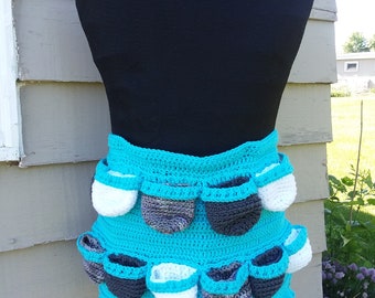 Egg Gathering Apron; Crochet Egg Gathering Apron; Crochet Apron; Crochet Egg Apron; Crochet Egg Collection Apron; Egg Collection Apron