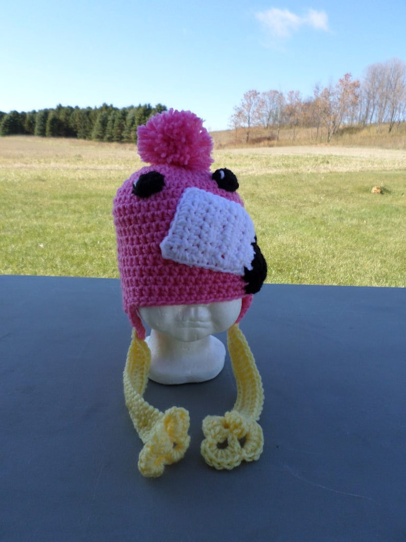 Modello di uccelli CAPPELLO FLAMINGO Berretto Per Adulti Rosa Accessorio Costume Donna