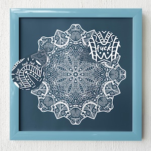 Cuss Wort Mandala SVG Versteckt Schwören Mandala Erwachsenen Humor Dekor Lustig Schimpfwort Rude Mandala Druck Dekorativer lustiger Druck Ficken Ficken Ficken