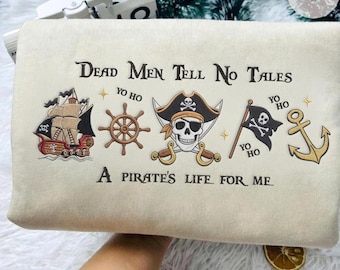 Camiseta, sudadera con capucha y bordados de Dead Men Tell No Tales (1967), Piratas de Disney, Piratas del Caribe, camiseta para crucero familiar de Disney.