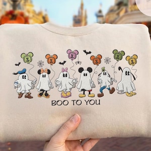 EMBROIDERED Disney Halloween Ghosts TShirt Sweatshirt Hoodie, Mickey and Friends Ghost, Halloween Disneyland, Boo To You Spooky, Family Trip