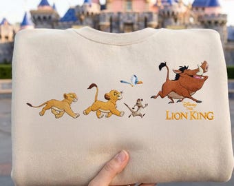 EMBROIDERED Disney Lion King Simba And Timon TShirt Sweatshirt Hoodie, Vintage Lion King, Hakuna Matata Shirt, WDW Disneyland Trip Shirt