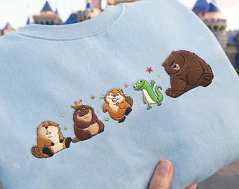 EMBROIDERD Disney Pixar Movie Hoppers TShirt Sweatshirt Hoodie, Mabel Ellen Bear Tom Lizard Loaf King George, WDW Disney Trip Shirt