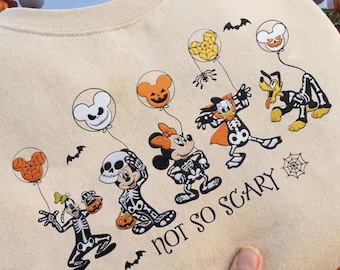 EMBROIDERED Mickey's Not So Scary Halloween Party 2026 Skeleton TShirt Sweatshirt Hooide, Disney Halloween, 2026 Halloween Disney Family Tee