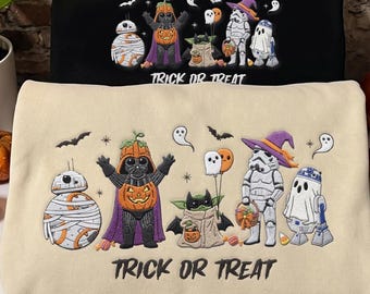 EMBROIDERED Disney Star Wars Halloween TShirt Sweatshirt Hoodie Baby Tee, Darth Vader Pumpkin, Trick or Treat Disney Halloween Party Tee