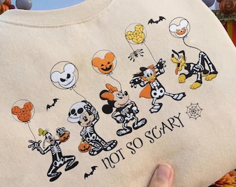 EMBROIDERED Mickey's Not So Scary Halloween Party 2026 Skeleton TShirt Sweatshirt Hooide, Disney Halloween, 2026 Halloween Disney Family Tee