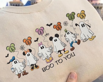 EMBROIDERED Disney Halloween Ghosts TShirt Sweatshirt Hoodie, Mickey and Friends Ghost, Halloween Disneyland, Boo To You Spooky, Family Trip