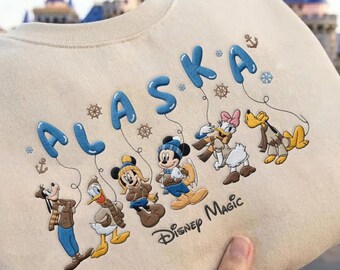 EMBROIDERED Disney Alaska Cruise TShirt Sweatshirt Hoodie, Mickey And Friends Cruise, Alaska Wonder Magic Cruise, Disney Family Matching Tee