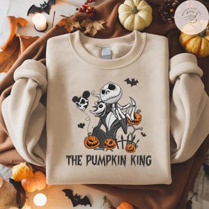 EMBROIDERED Jack And Sally Halloween Couple Shirt, Nightmare Before Halloween, Jack Skellington The Pumpkin King Sweatshirt Hoodie image 5