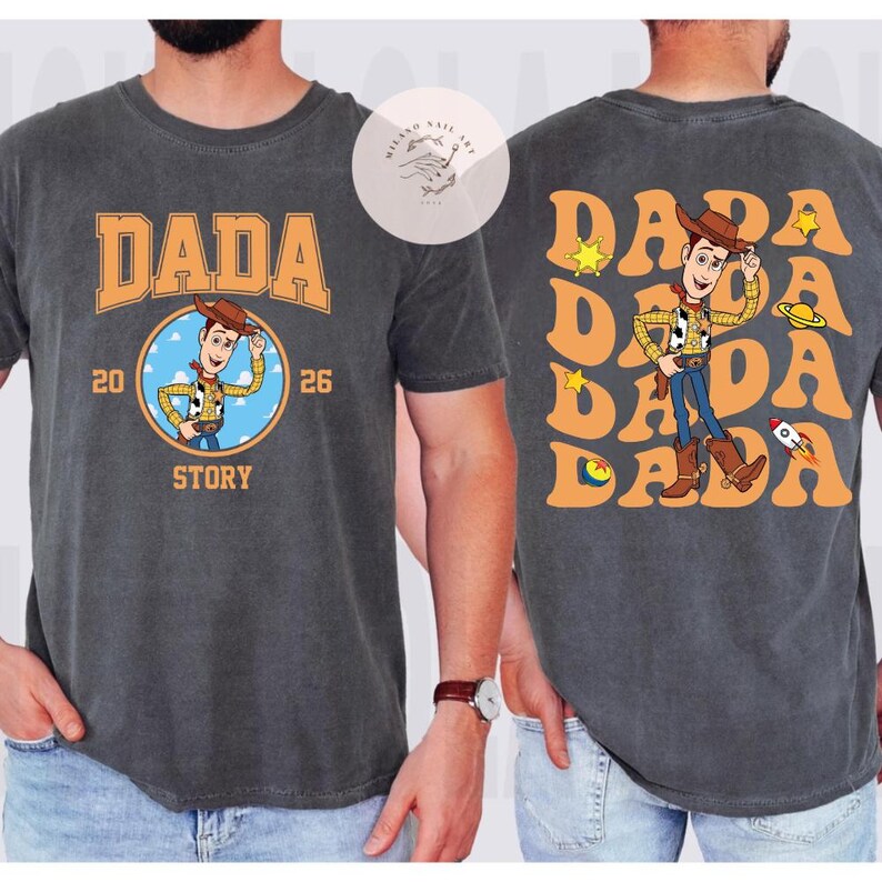 Personalized Comfort Colors Disney Toy Story Mama Dada TShirt, Woody Buzz Jessie Bo Peep, Mother and Father Gift, WDW Disney Trip Shirt image 5