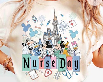 Mickey And Friends Disney Nurse Shirt Baby Tee Boxy Tee, Happy Nurse's Day 2026, Nursing School Student Gift, Disneyland WDW Matching Family