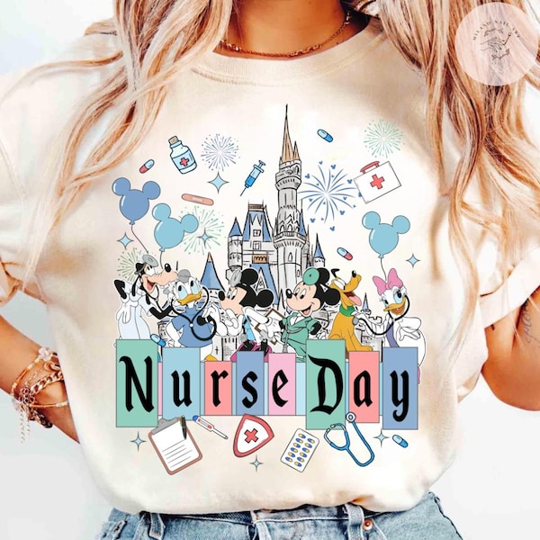 Mickey And Friends Disney Nurse Shirt Baby Tee Boxy Tee, Happy Nurse's Day 2026, Nursing School Student Gift, Disneyland WDW Matching Family